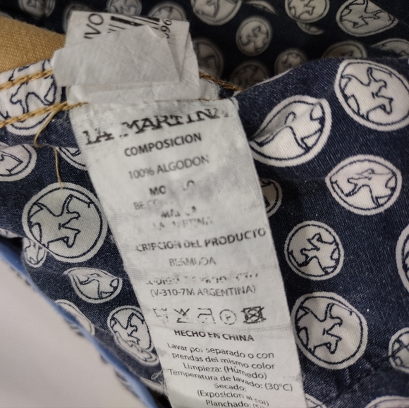 La Martina Saddlery Cargo Shorts Men's 38 Tan Bobo Retro 90s Streetwear Utility - Picture 10 of 10